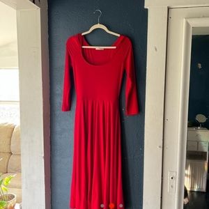 Reformation red long sleeve dress